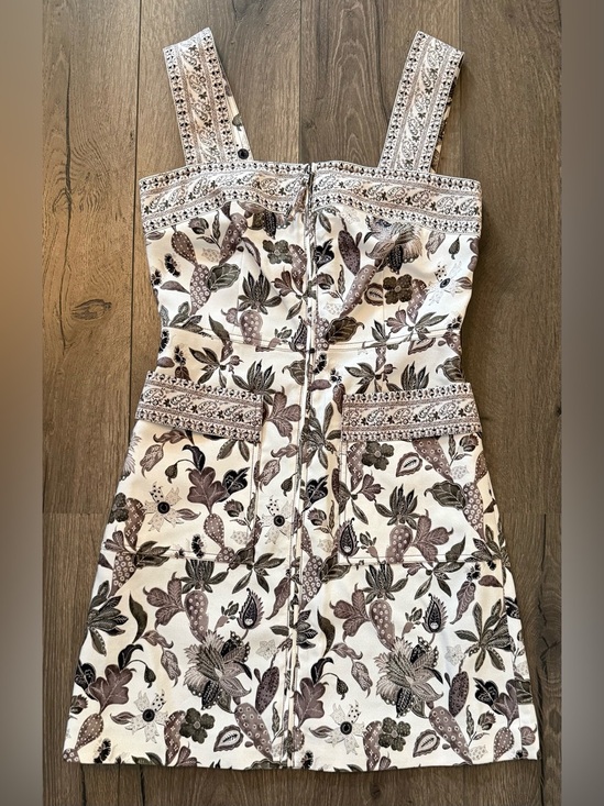 Tory Burch Dresses & Skirts - Tory Burch Botanical Print Mikado Apron Dress Floral Zip Front Sleeveless Size 2